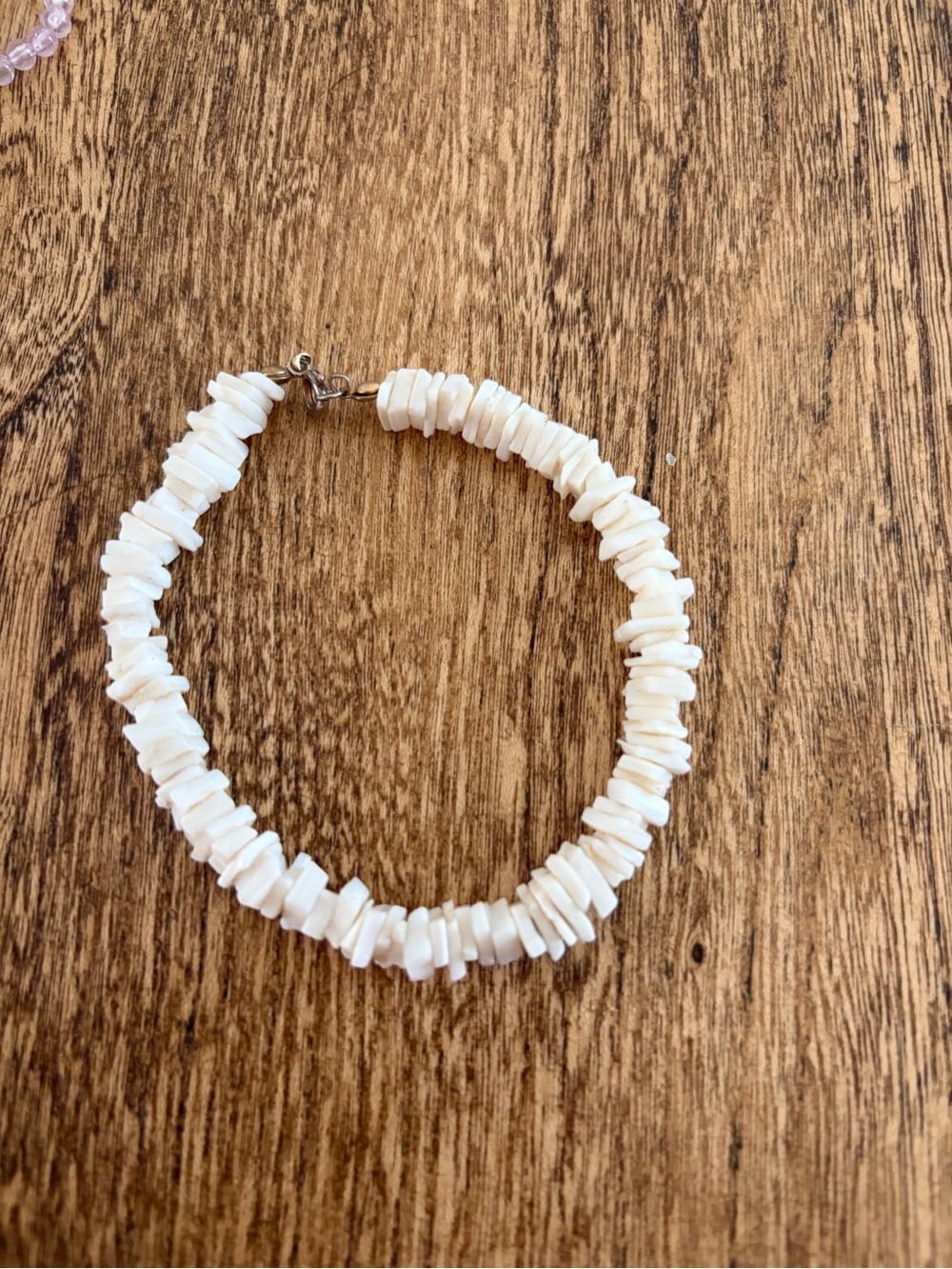 Vintage Shell Chip Beaded Ball Chain Bracelet Lobster Clasp Beach Theme